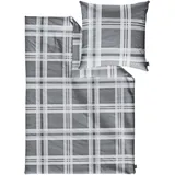 Bugatti Bettwäsche 155 x 220 cm - 100% Baumwolle, Reißverschluss, anschmiegsam, weich & waschbar, Mako Satinbettwäsche bugatti", grau