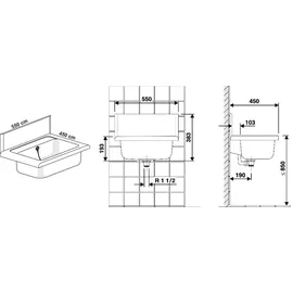 CORNAT Wandausgussbecken 55 x 45 cm (WAGB5500)
