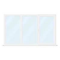 Balkontür dreiflügelig, Kunststoff-Profile aluplast IDEAL® 4000, Weiß, 3000x1800 mm, individuell konfigurieren