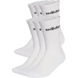adidas Linear Crew Cushioned Socken 6er Pack Schwarz/Weiß 43-45