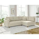s-style möbel Ecksofa Alma Beige Cord - Ottomane rechts