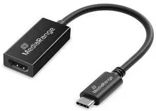 MediaRange USB Type-C zu HDMI Audio und Video Konverter, 20cm, schwarz