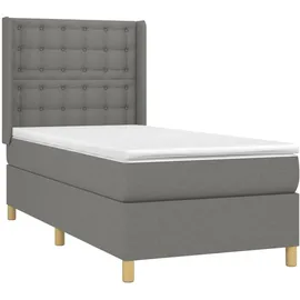 vidaXL Boxspringbett 100 x 200 cm Dunkelgrau