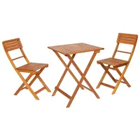 Belavi® Balkonset Tisch mit 2 Stühlen für Balkon Außen Set Holz Gartenmöbel