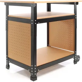 XPOtool Fahrbare Werkbank Holz/Metall 69 x 51 x 66-82 cm braun