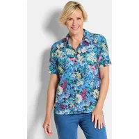 GOLDNER Hemdbluse floral Blau 20