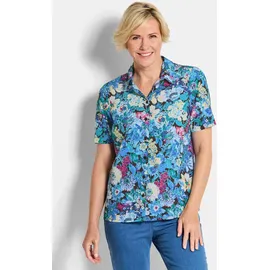 GOLDNER Hemdbluse floral Blau 20