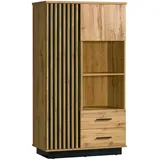 Feldmann-Wohnen Highboard 90 x 159 x 40 cm Wotan Eiche schwarz / Braun