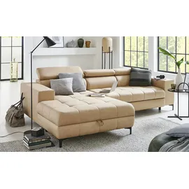 Switch Ecksofa aus Mikrofaser Caro ¦ beige ¦ Maße (cm): B: 289 H: 93 T: 175.0