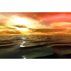 Fototapete PAPERMOON "Meer bei Sonnenuntergang", bunt, B:3,00m L:2,23m, Vlies, Tapeten