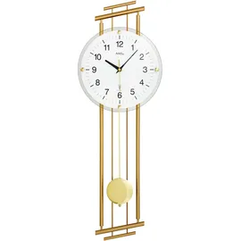 AMS Funk-Pendelwanduhr "F5315", grau (messingfarben), Wanduhren, B/H/L: 23cm x 7cm x 65cm, Quarzuhr, Metallgehäuse,Esszimmer,Wohnzimmer
