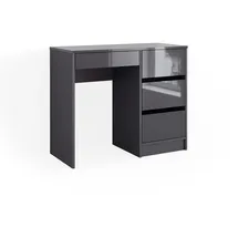 Vicco Schminktisch Sherry Anthrazit Hochglanz 90 x 75 cm Frisiertisch Schubladen