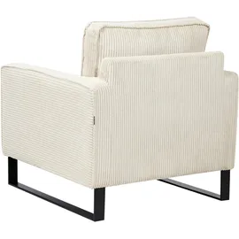 Beliani Sessel VIND Cord 72 x 71 x 70 cm Hellbeige mit Kissen