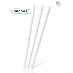 Papier- Trinkhalm, WEIß- JUMBO, 8X210MM, 6.000 Stk