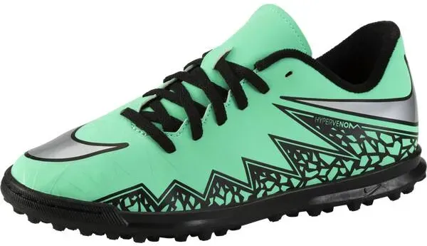 NIKE Kinder Fußball-Hartplatzschuhe HYPERVENOM, Grün, 35