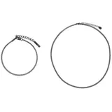 Steel_art Set Decus Collier Edelstahl Schwarz