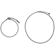 Steel_art Set Decus Collier Edelstahl Schwarz