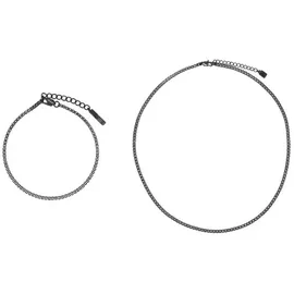 Steel_art Set Decus Collier Edelstahl Schwarz