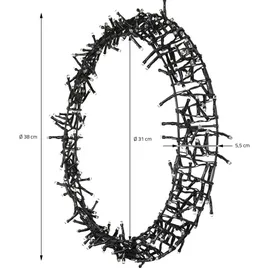 ECD Germany LED Lichterkranz Ø 38 cm warmweiß