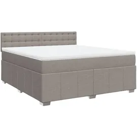 vidaXL Boxspringbett mit Matratze Taupe 180x200 cm Stoff