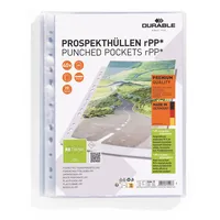 Durable Prospekthüllen PREMIUM DIN A4 transparent genarbt 0,08 mm