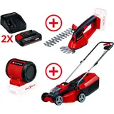 Akku-rasenmäher + Akku-gras- Und Strauchschere + 2x 2,5 Ah Starter-kit + Akku-lautsprecher - Einhell