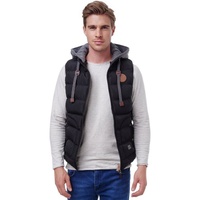 BLACKROCK Steppweste BR1701 Herren Outdoor-Weste - Slim-Fit - Abnehmbare Kapuze schwarz XL