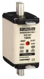 Schneider Electric DF2FGN125 Sicherungspatrone DIN 00mit Messern, gG125A, ohne Anzeige - 3 Stück