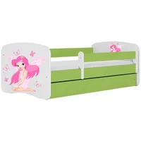 Raumhirsch furniture Kinderbett, Grün, Holzwerkstoff, Holzwerkstoff, 1 Schubladen, 80x160