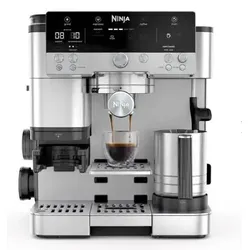 SharkNinja Ninja ES601EU, Espressomaschine, 2 l, Kaffeebohnen, Eingebautes Mahlwerk, 1650 W, Schwarz, Edelstahl