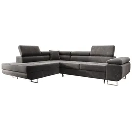 m-punkt Ecksofa Samt 3-Sitzer Grau