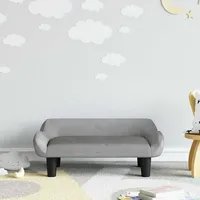Kindersofa Hellgrau 70x40x24 Cm Samt