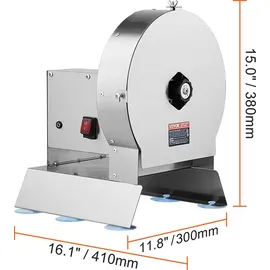 Vevor Elektrischer Gemüsehobel, 0–12 mm Dicke, Einstellbare kommerzielle Schneidemaschine, Manueller Edelstahl-Lebensmittelschneider, Aufschnitt...