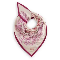 Codello Tuch mit handgedrucktem Blumen-Motiv rosa Damen 