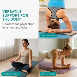 Navaris Yoga Kniekissen - Kniematte Knie Pad aus Kork - Knieschoner für mehr Komfort - Leicht und tragbar - Yoga Knee Pad - Sport Matte 60x25cm - - Braun
