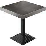 GGM Möbel BPY | Bistro Tisch | 60 x 60 x 81 cm | Quadratisch | Edelstahl Rand | Wenge / Schwarz