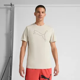 Puma Herren T-Shirt TAD ESSENTIAL HEATHER CAT TEE 525907 beige 4XL