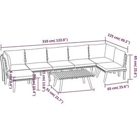 vidaXL Garten-Lounge-Set 8-tlg. braun