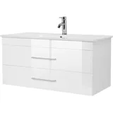 WELLTIME Waschtisch »Florenz« Komplett-Set, Waschplatz mit 2 Auszügen und Softclose Breite 100cm, weiß + weiß, , 95516048-0