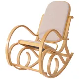 Mendler Schaukelstuhl M41, Schwingsessel Fernsehsessel, Massiv-Holz ~ Eiche-Optik, Stoff/Textil beige