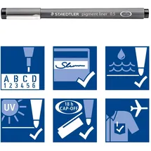 Staedtler pigment liner 308 Schwarz 8 Strichstärken | Gr.: onesize