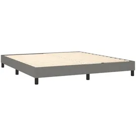 vidaXL Boxspringbett mit Matratze & LED Dunkelgrau 180x200 cm Stoff