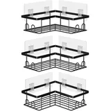 luxuskollektion Duschablage ohne Bohren Schwarz 3 Stück Organizer Waterproof