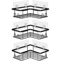 luxuskollektion Duschablage ohne Bohren Schwarz 3 Stück Organizer Waterproof