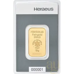 10 Gramm Goldbarren Heraeus