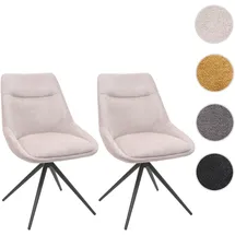 Mendler Esszimmerstuhl HWC-M65 Stoff creme-beige 2er Set