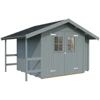 Palmako Gerätehaus Marcus 233 x 239 cm Lackiert Hellgrau