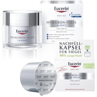 Eucerin Anti-Age Hyaluron-Filler + 3x EFFECT Tag LSF 15 Nachhaltigkeit Refill Bundle