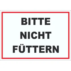 Bitte nicht füttern, Füttern verboten Aufkleber A1 (594x841mm)