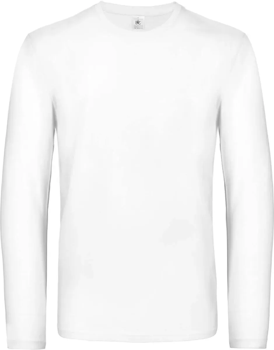 B&C Unisex Schweres T-Shirt #E190 langarm Long Sleeve TU07T white S